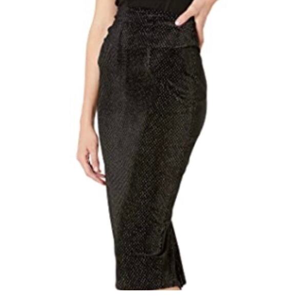 Unique Vintage Black Sparkle Wiggle Skirt 1X NWOT - Picture 3 of 5